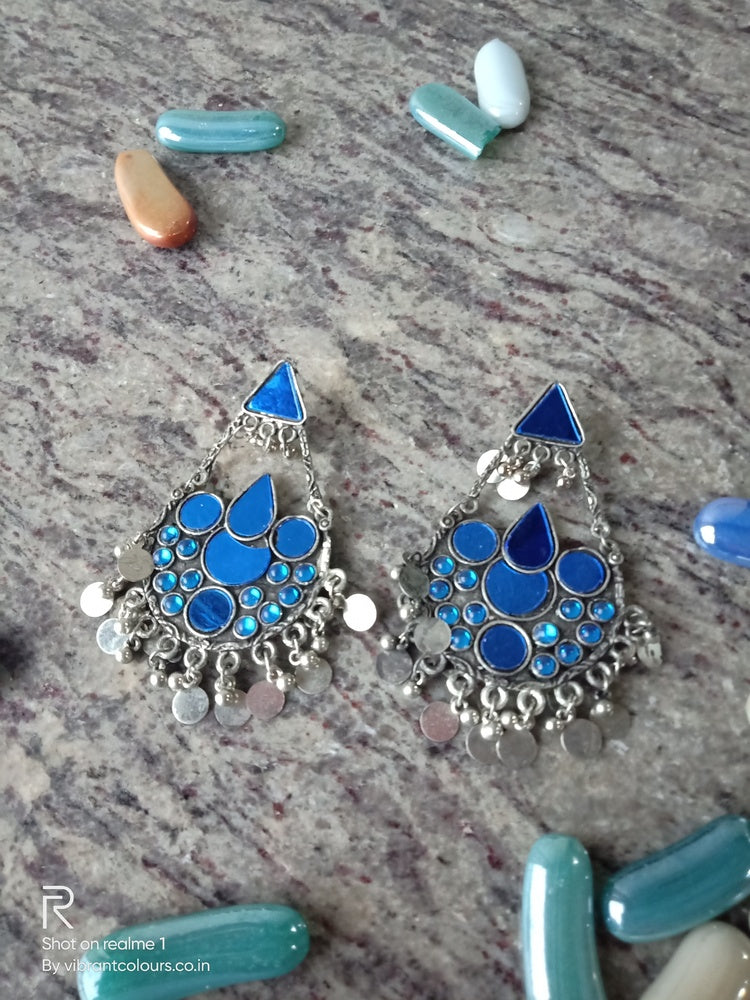 Blue Harmeen Earrings - Vibrant Colours