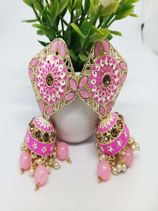 Pink Samira Jhumkis