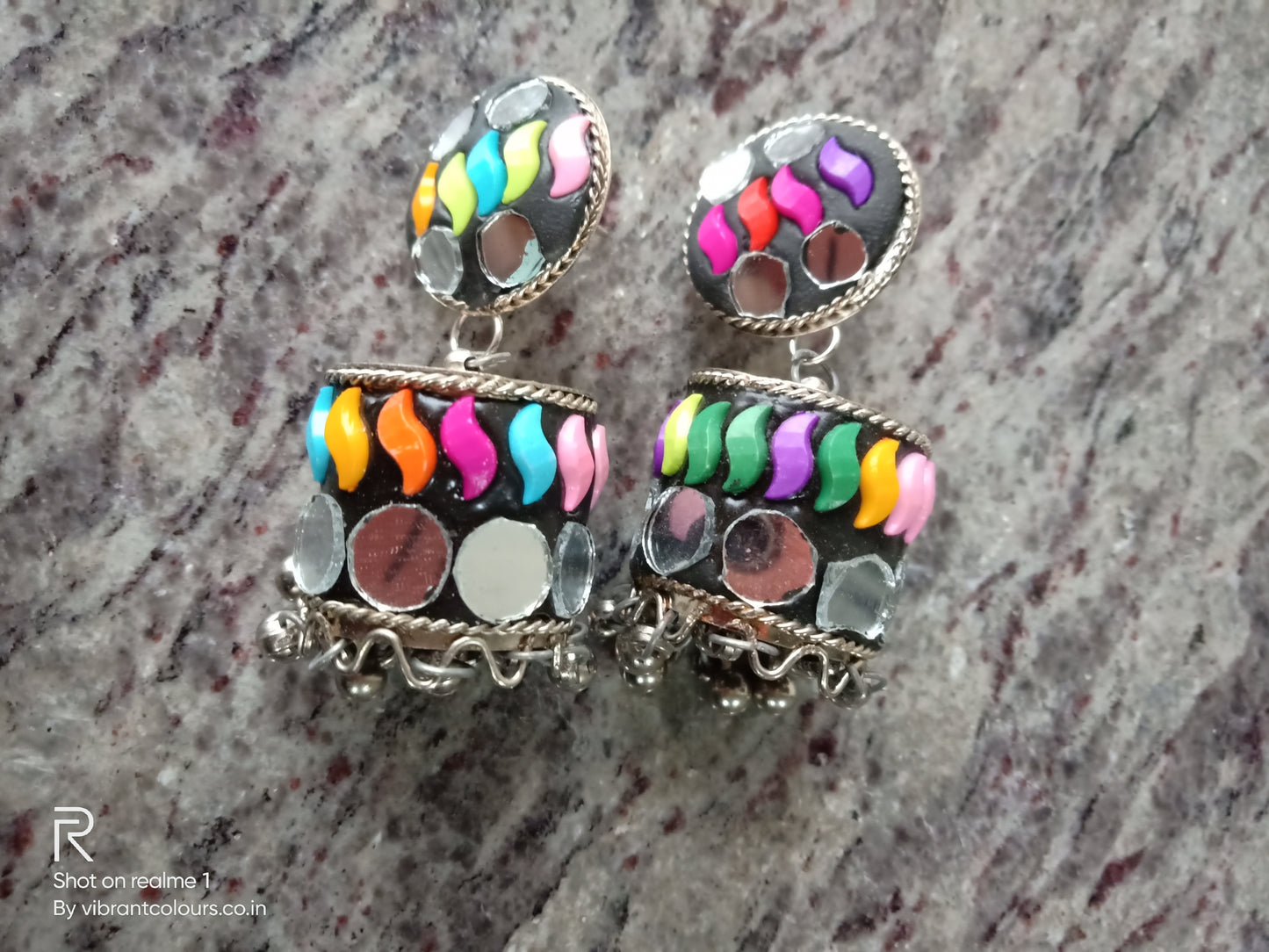 Multicolour Zikra Jhumkis - Vibrant Colours