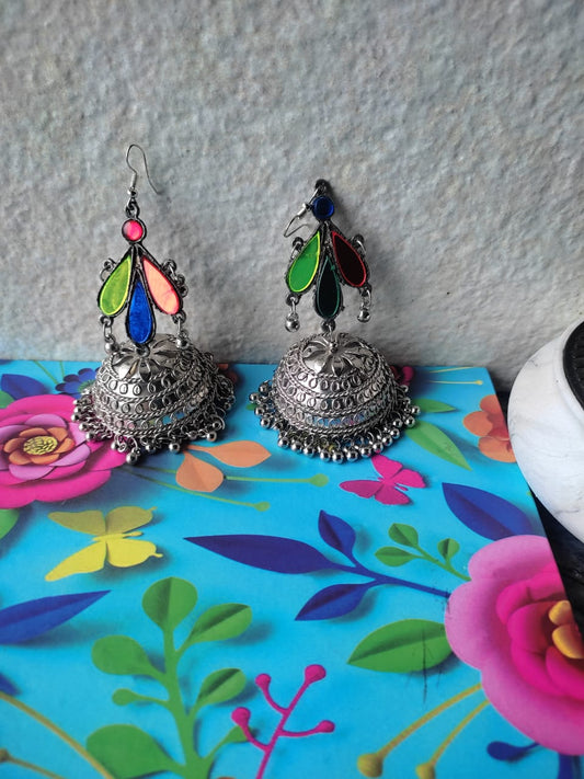 Raneen Afghani Jhumkis - Vibrant Colours