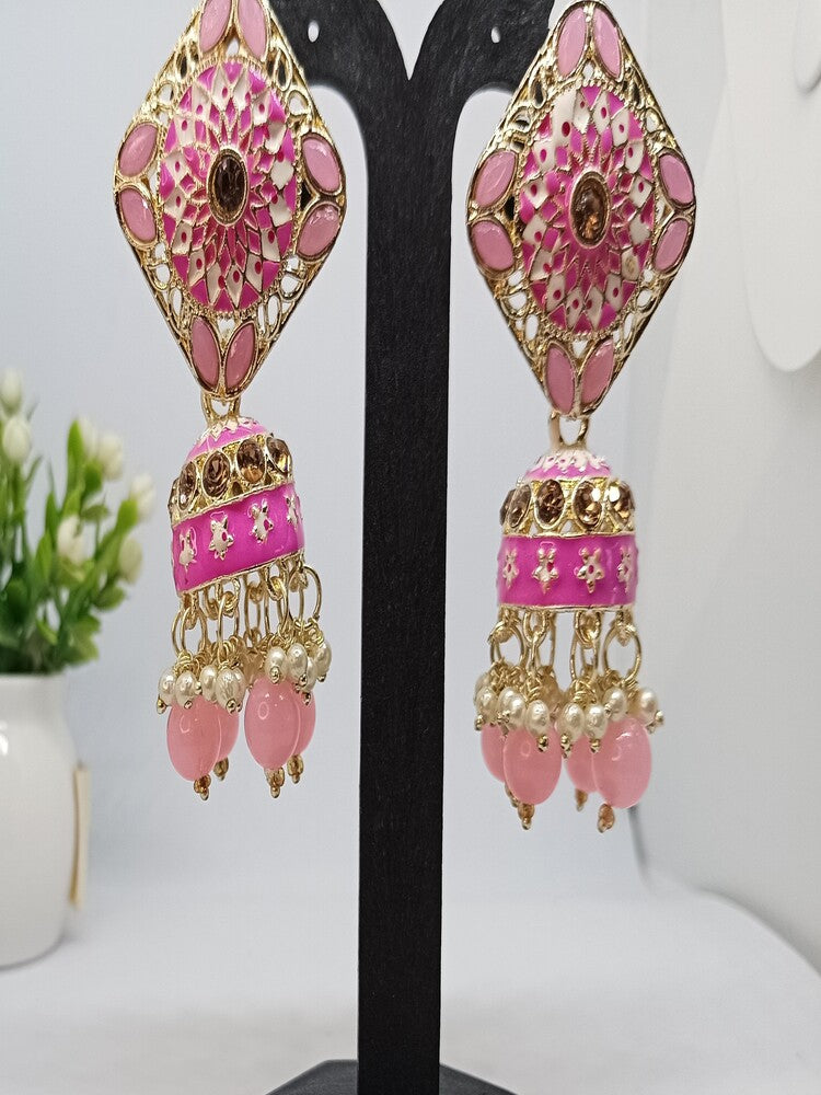 Pink Samira Jhumkis