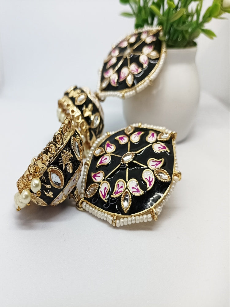 Black Divya Jhumkis