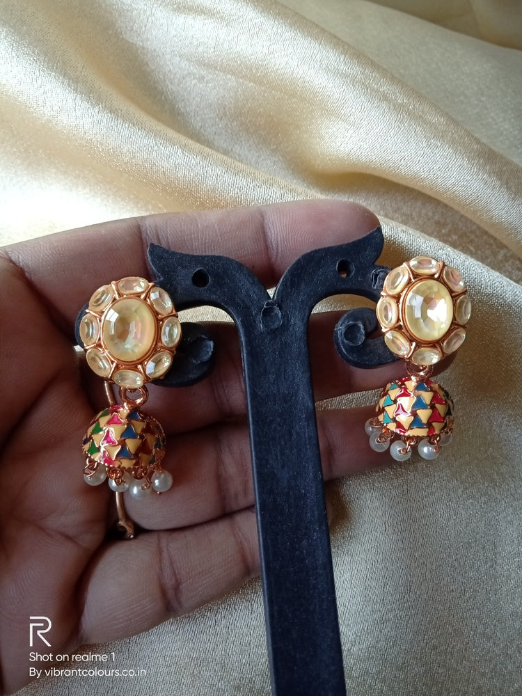 Multicolor Damini Jhumkis - Vibrant Colours