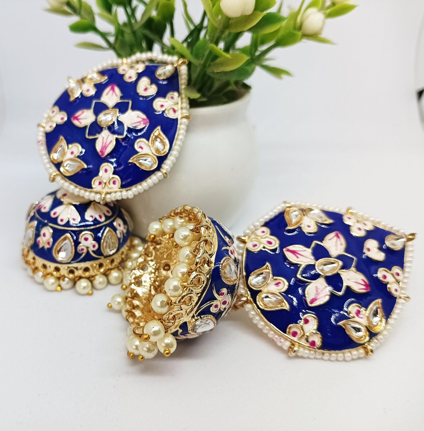 Blue Divya Jhumkis