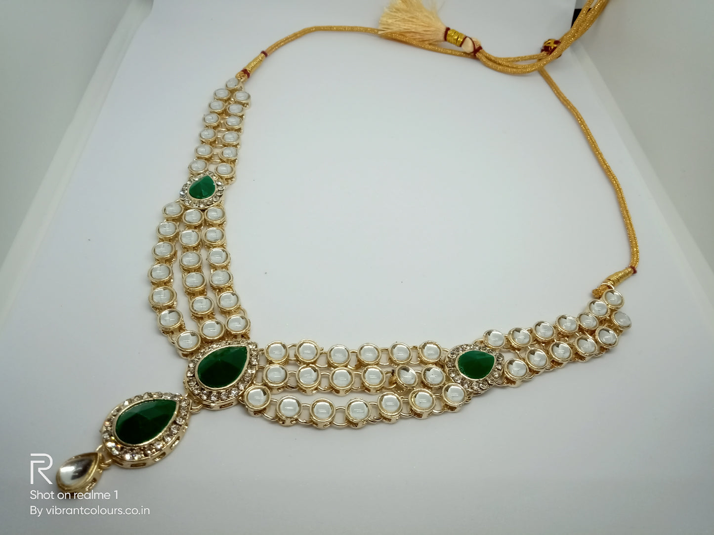 Emerald Pari Kundan Set - Vibrant Colours