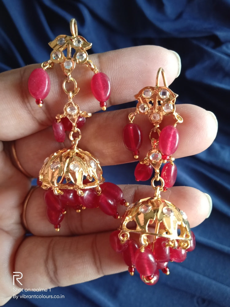 Red Falak Jhumkis