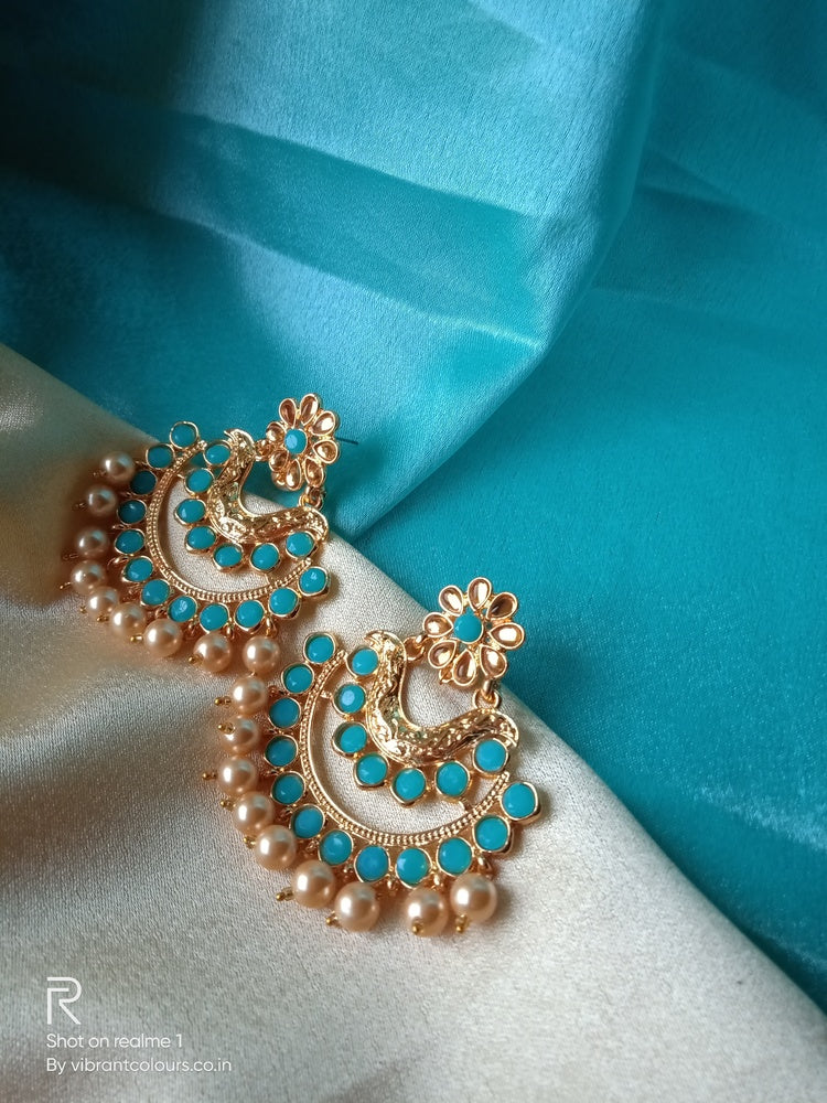 Sky Blue Chandbalis - Vibrant Colours