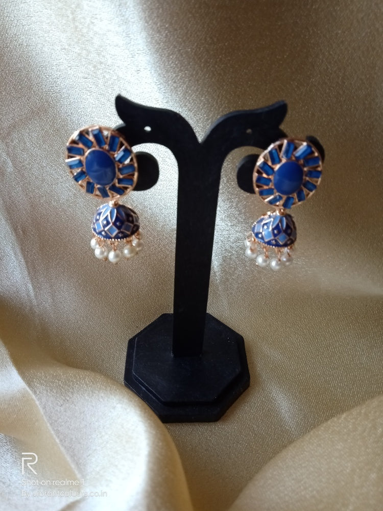 Blue Ati Jhumkis - Vibrant Colours