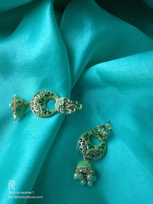 Green Amrita Jhumkis