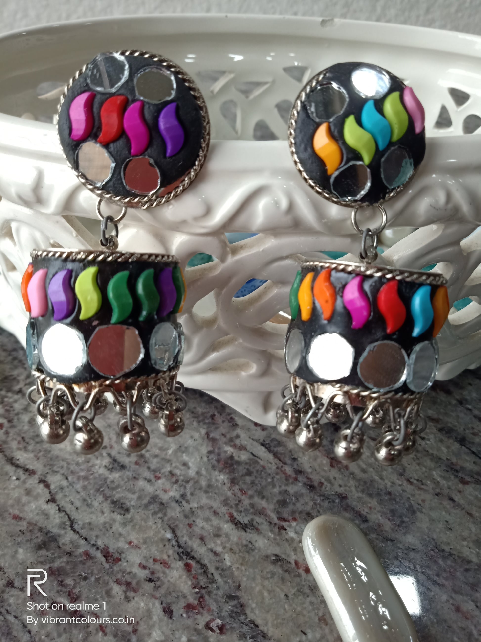 Multicolour Zikra Jhumkis - Vibrant Colours