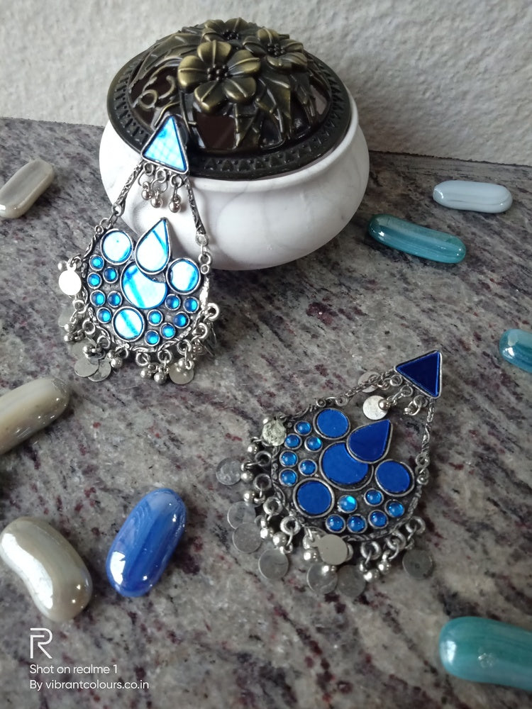 Blue Harmeen Earrings - Vibrant Colours