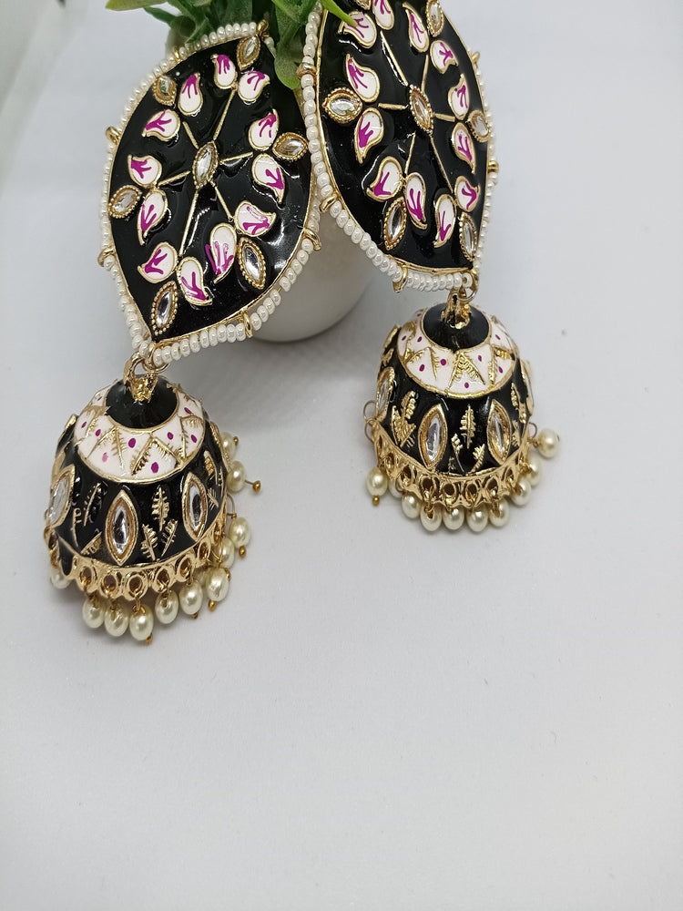 Black Divya Jhumkis