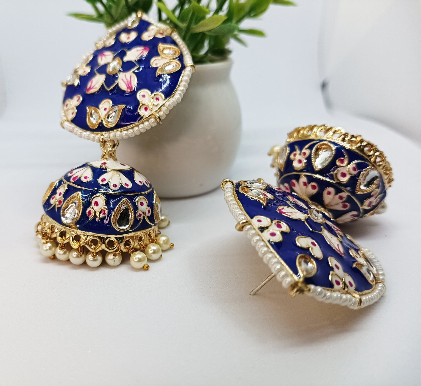 Blue Divya Jhumkis