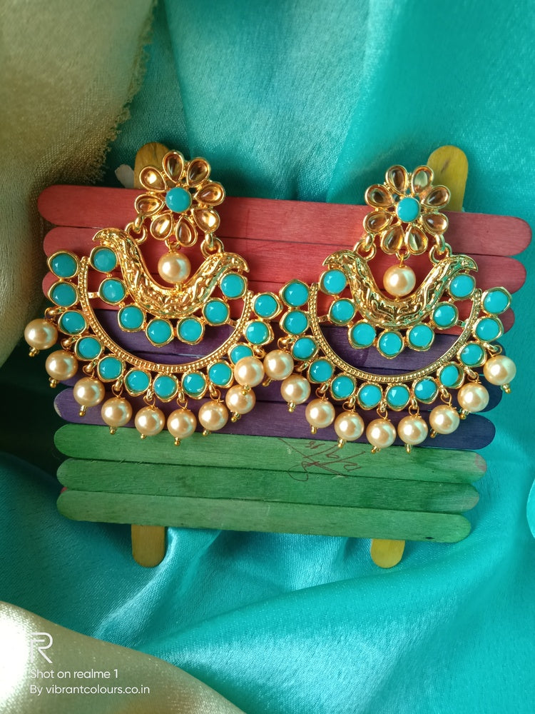 Sky Blue Chandbalis - Vibrant Colours