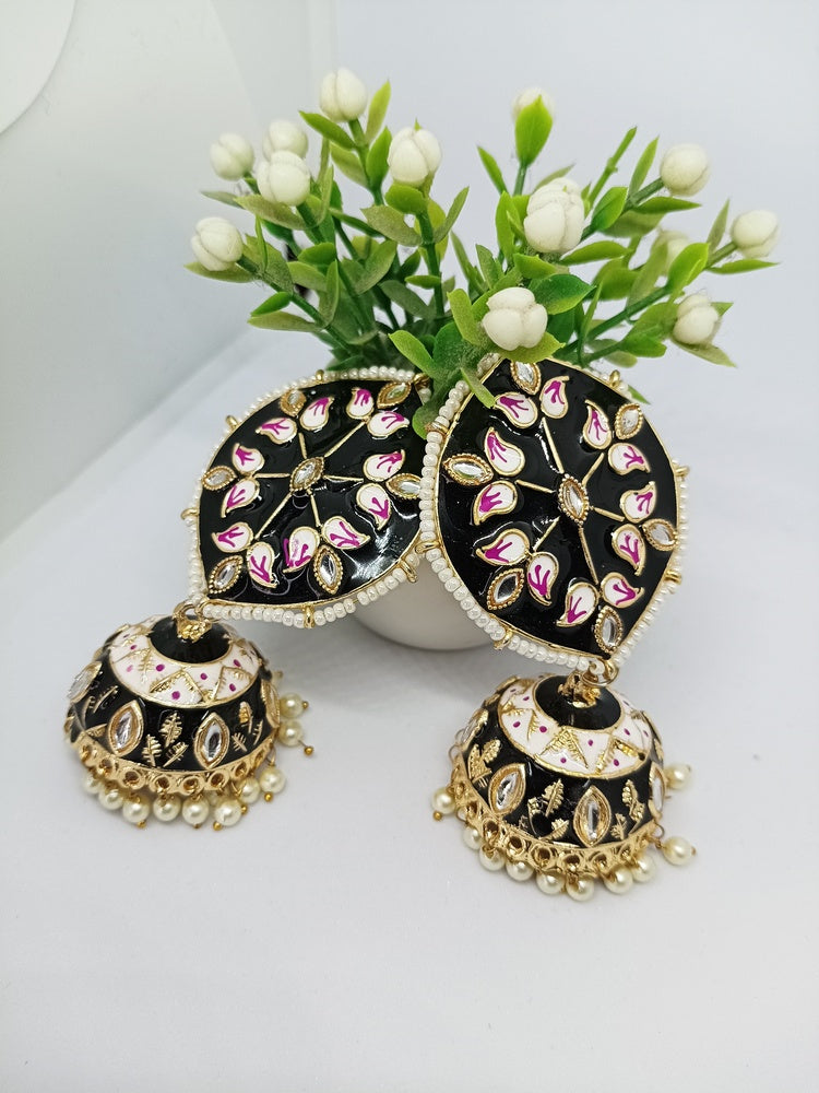 Black Divya Jhumkis