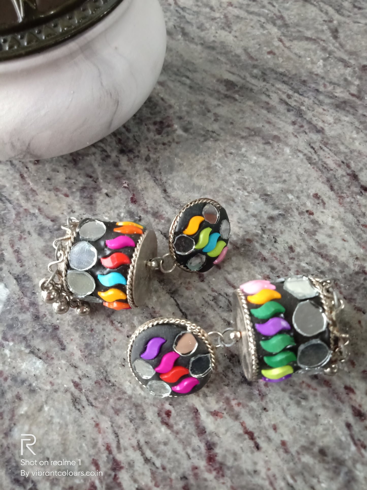 Multicolour Zikra Jhumkis - Vibrant Colours