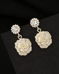 Dazzling Flower Earrings (White)