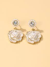 Dazzling Flower Earrings (White)