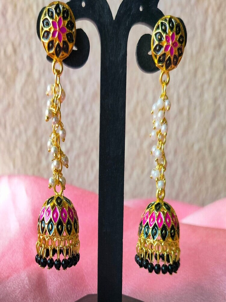 Black Purvi Jhumkis