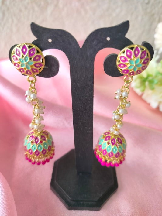 Pink Purvi Jhumkis