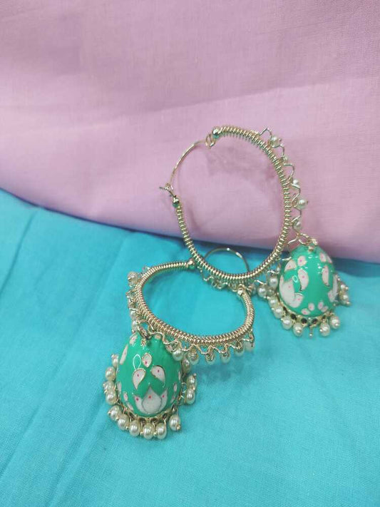 Mint Naira Jhumkis