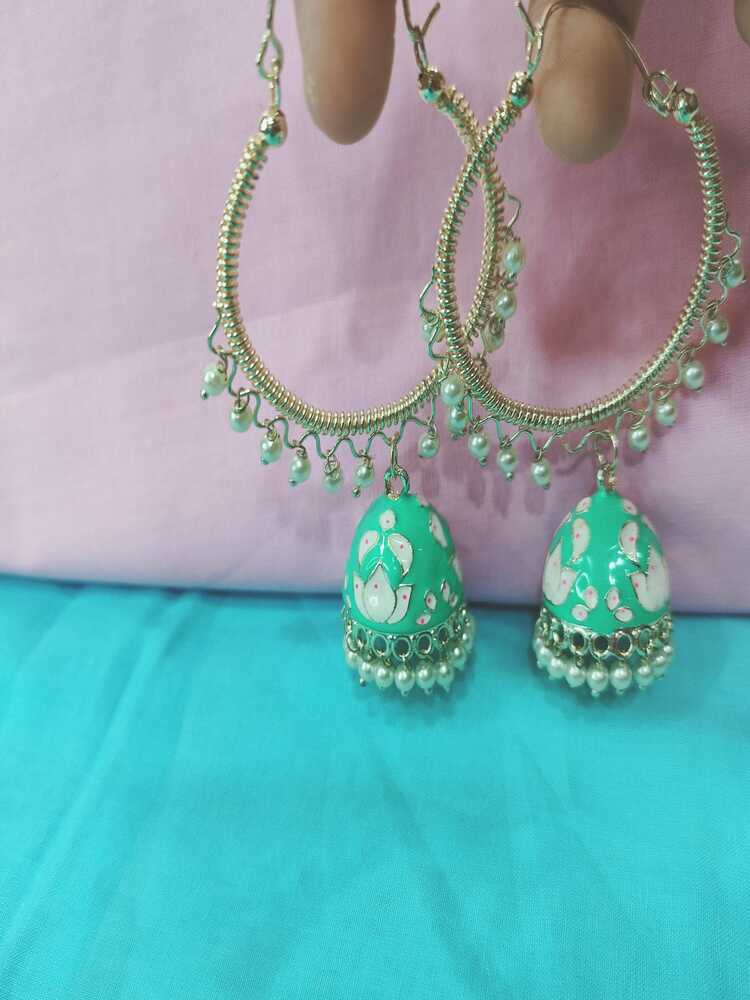 Mint Naira Jhumkis