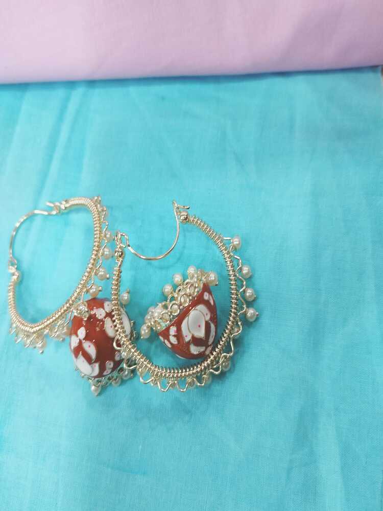 Red Naira Jhumkis