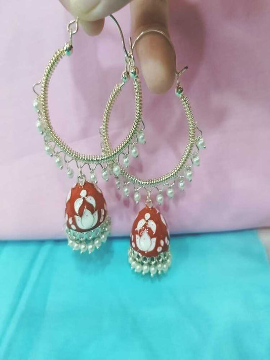 Red Naira Jhumkis