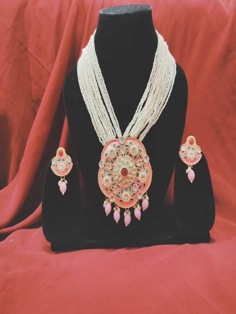 Pink Nyra Necklace Set