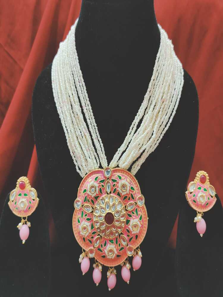 Pink Nyra Necklace Set