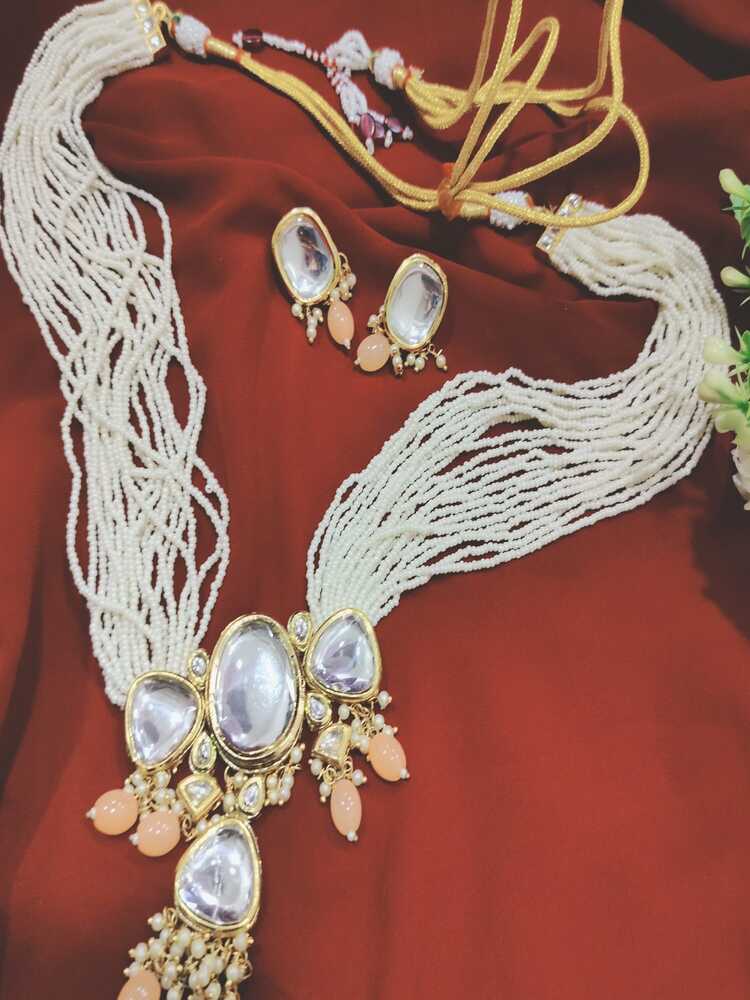 Peach Mansi Necklace Set