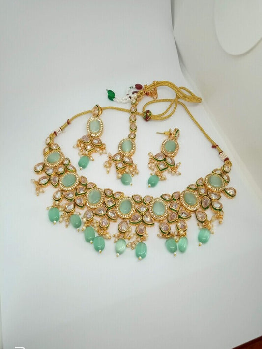 Mint Meenakshi Necklace Set