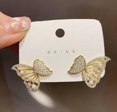 Sparkling Butterfly Studs