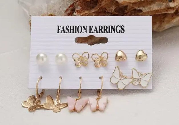 Butterfly Earrings Combo of 6