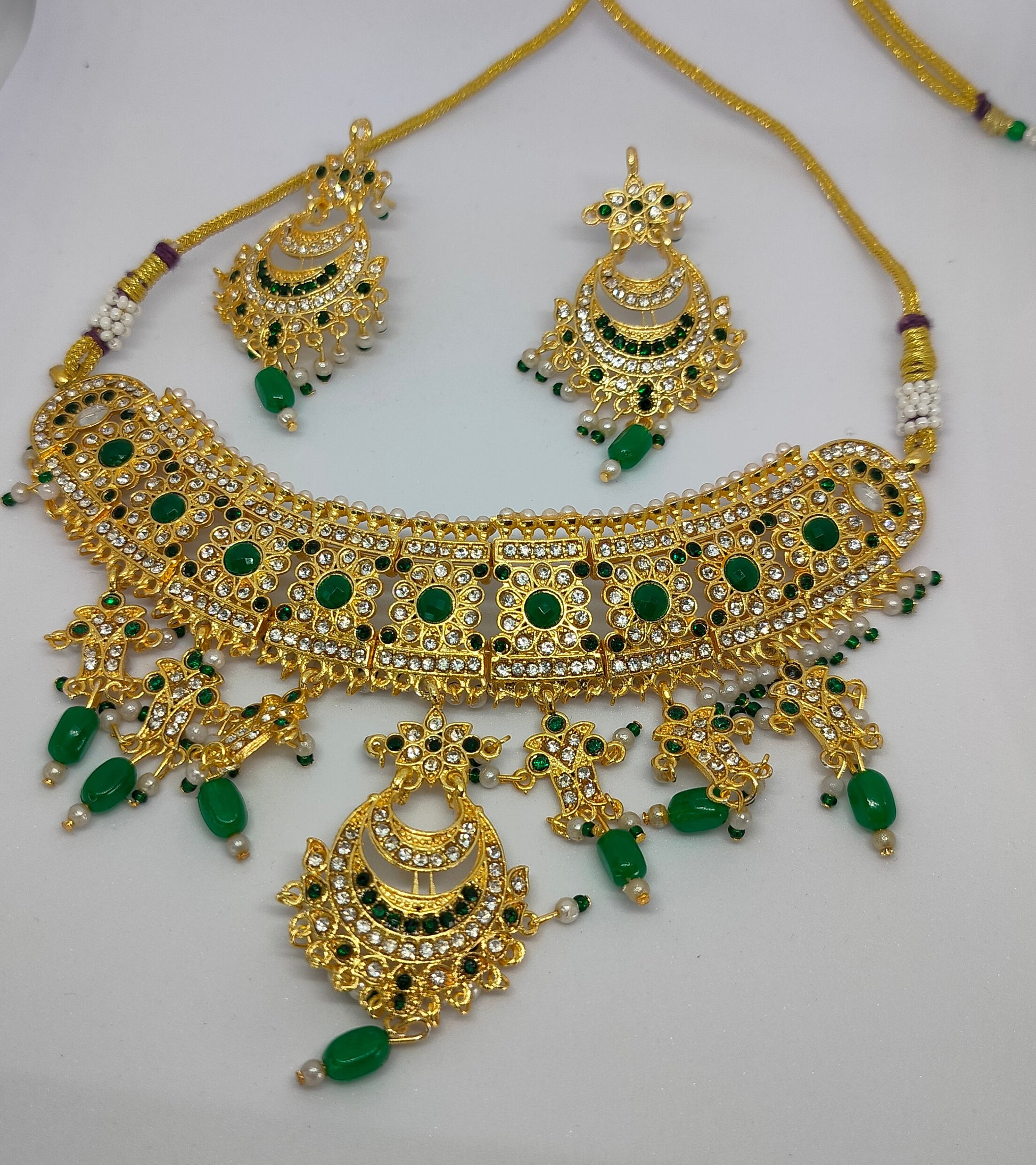 Green Jaya Choker Set - Vibrant Colours