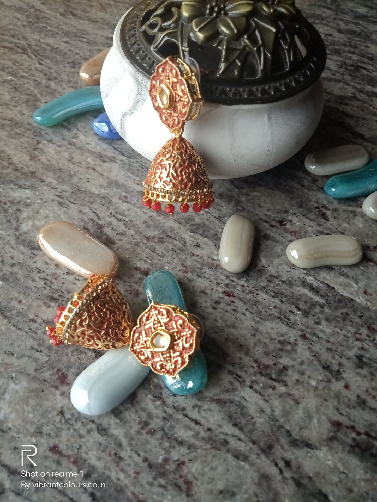 Reema Maroon Earrings - Vibrant Colours