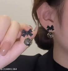 Black Bow Earrings