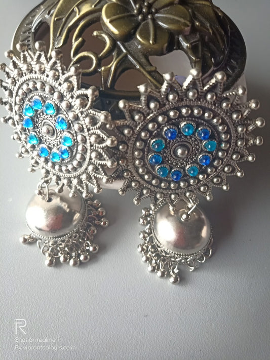 Blue Aida Jhumkis