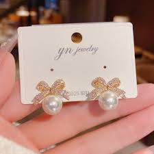 Bow Pearl Drops(White)