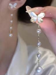 Butterfly Pearl Drop Earring