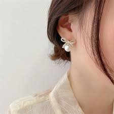 Bow Pearl Drops(White)