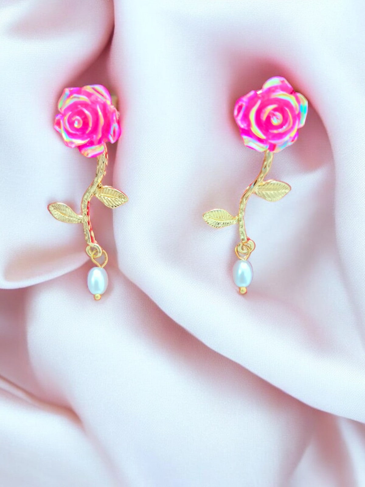 Radiant Flower Earrings (Pink)