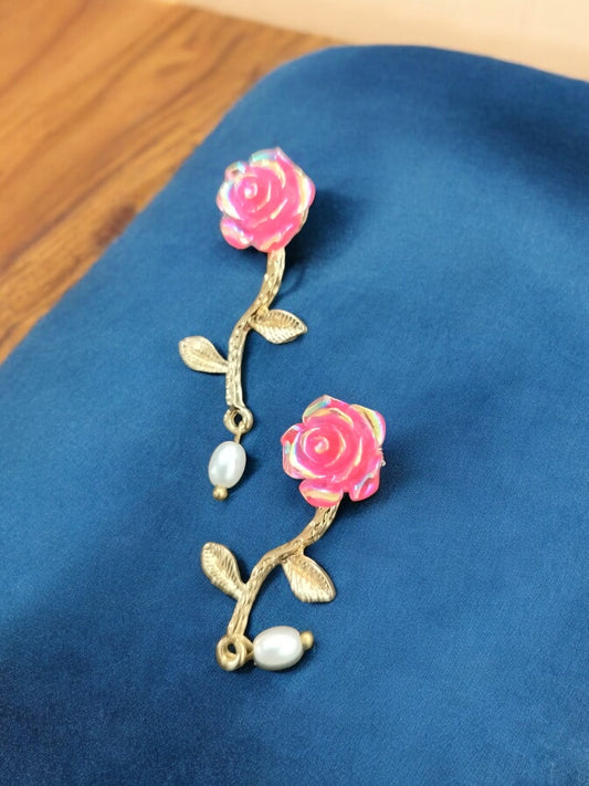 Radiant Flower Earrings (Pink)